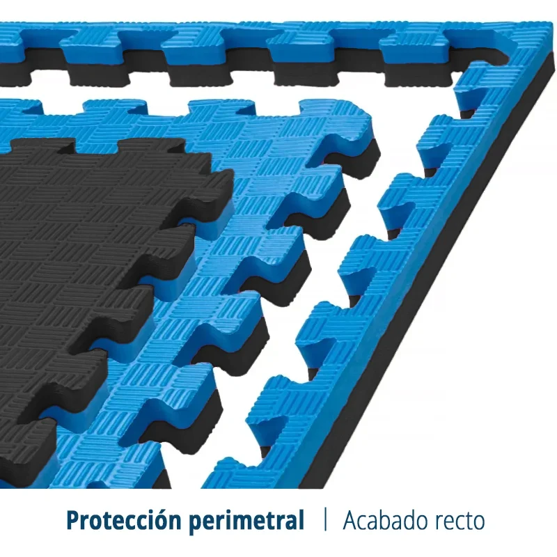 TATAMI PUZZLE Azul Negro Premium 1x1m | 20mm | Artes Marciales | Gimnasio | Judo | Deporte Contacto | Acabado Checker
